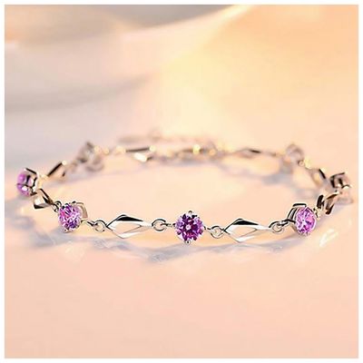 Imagen 2 del producto Pulsera De Bañado en plata Amatista Lila Púrpura