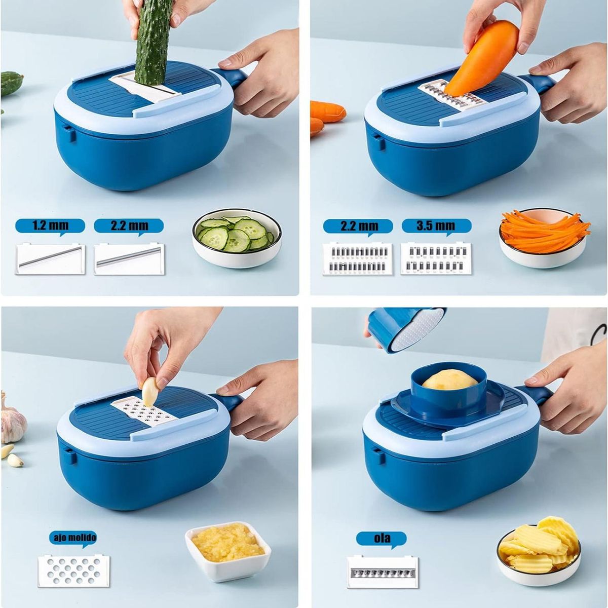 PAGANOOM - Picadora de Verduras Multifuncional, con 6 Cuchillas