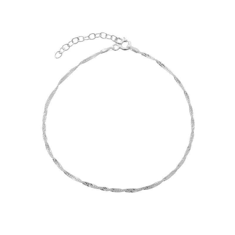 GENERICO - Pulsera De Plata Cadena Singapur