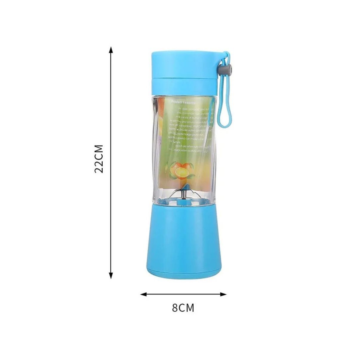 BABYLUNA - Licuadora Batidora Juguera Portátil USB Recargable 400ML Azul