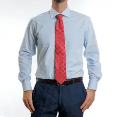 VANDINE - Camisa Etiqueta Negra Listada azul medio Slim V24-1