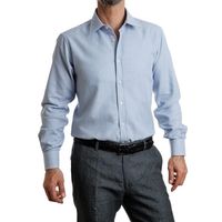 Camisa Etiqueta Negra Texturada azul Slim V24-1