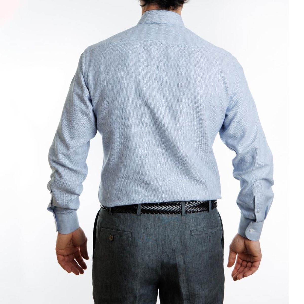 VANDINE - Camisa Etiqueta Negra Texturada azul Slim V24-1 VANDINE