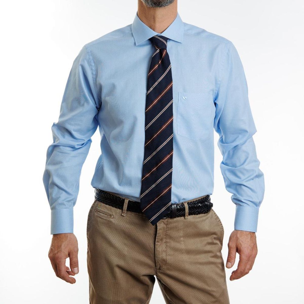 VANDINE - Camisa Etiqueta Negra Texturada azul claro Regular V24-1 VANDINE