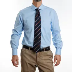 VANDINE - Camisa Etiqueta Negra Texturada azul claro Regular V24-1