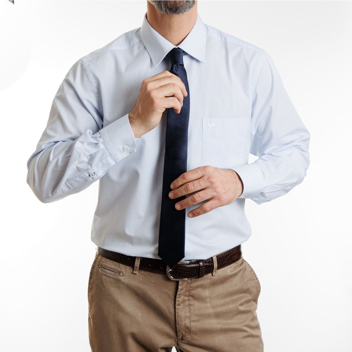 VANDINE - Camisa Etiqueta Negra Listada celeste Regular V24-1 VANDINE