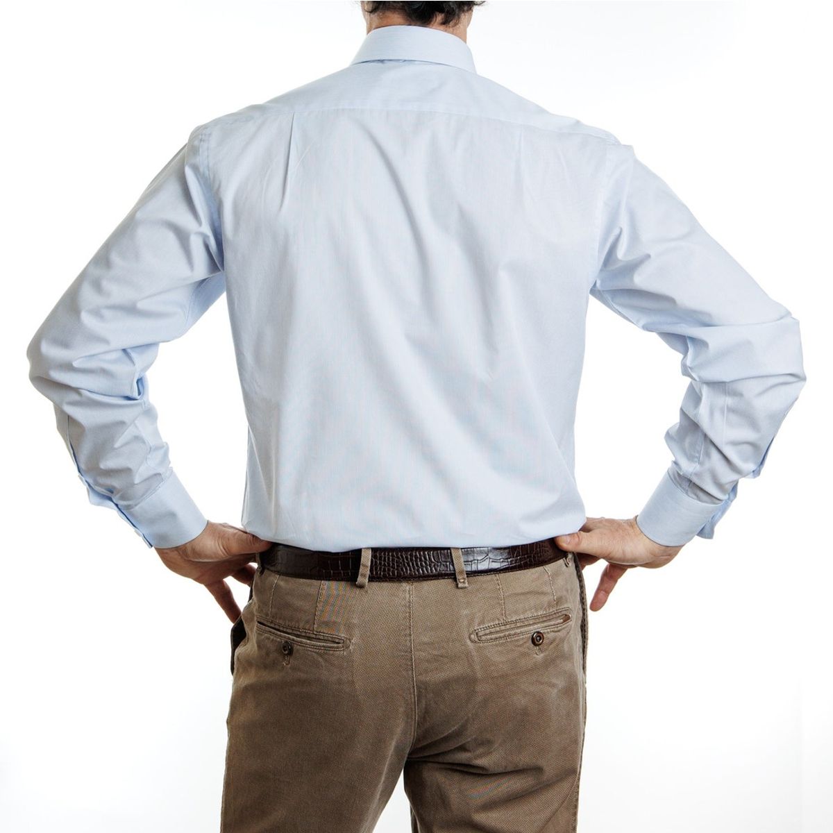 VANDINE - Camisa Etiqueta Negra Listada celeste Regular V24-1 VANDINE