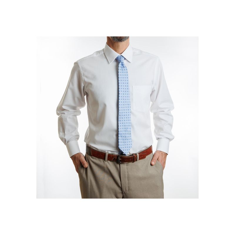VANDINE - Camisa Etiqueta Negra Texturada blanca Regular con contrastes V24-1 VANDINE