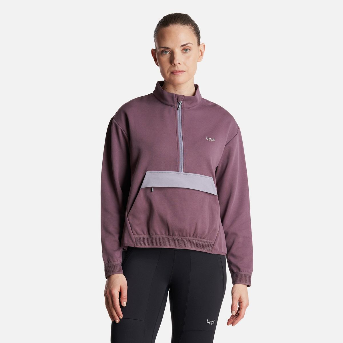 LIPPI - Poleron Mujer  DownStreet 1/4 Zip Sweatshirt Morado Lippi