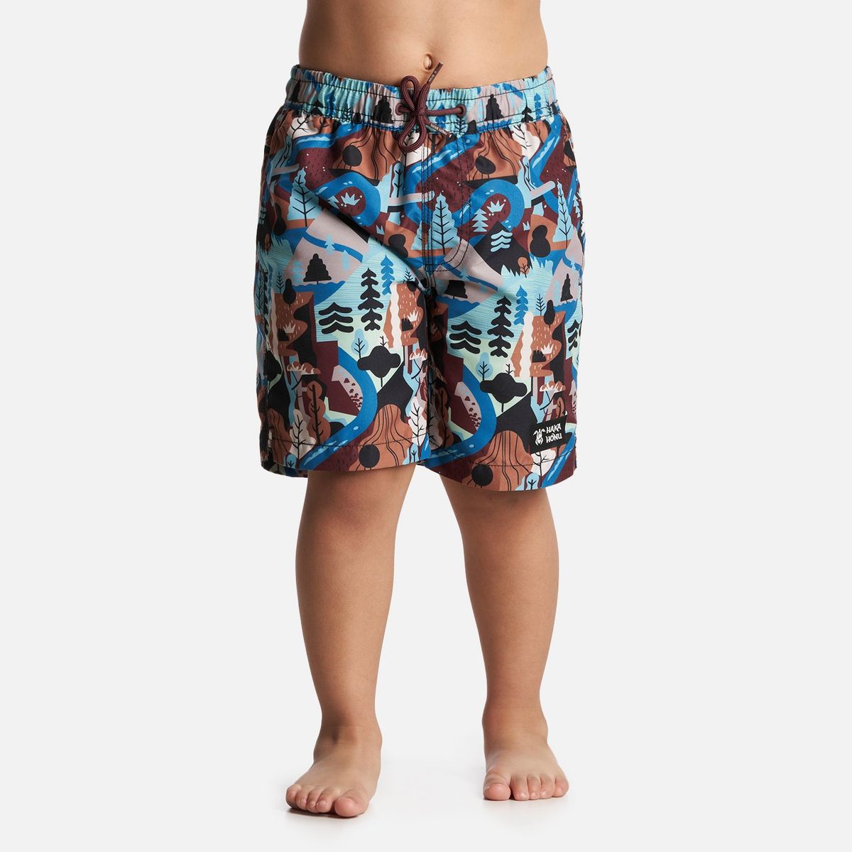 HAKA HONU - Traje de Baño Niño Bombita Print Azul Haka Honu