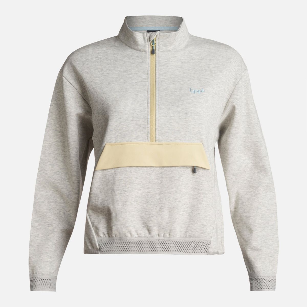 LIPPI - Poleron Mujer  DownStreet 1/4 Zip Sweatshirt Melange Gris Lippi