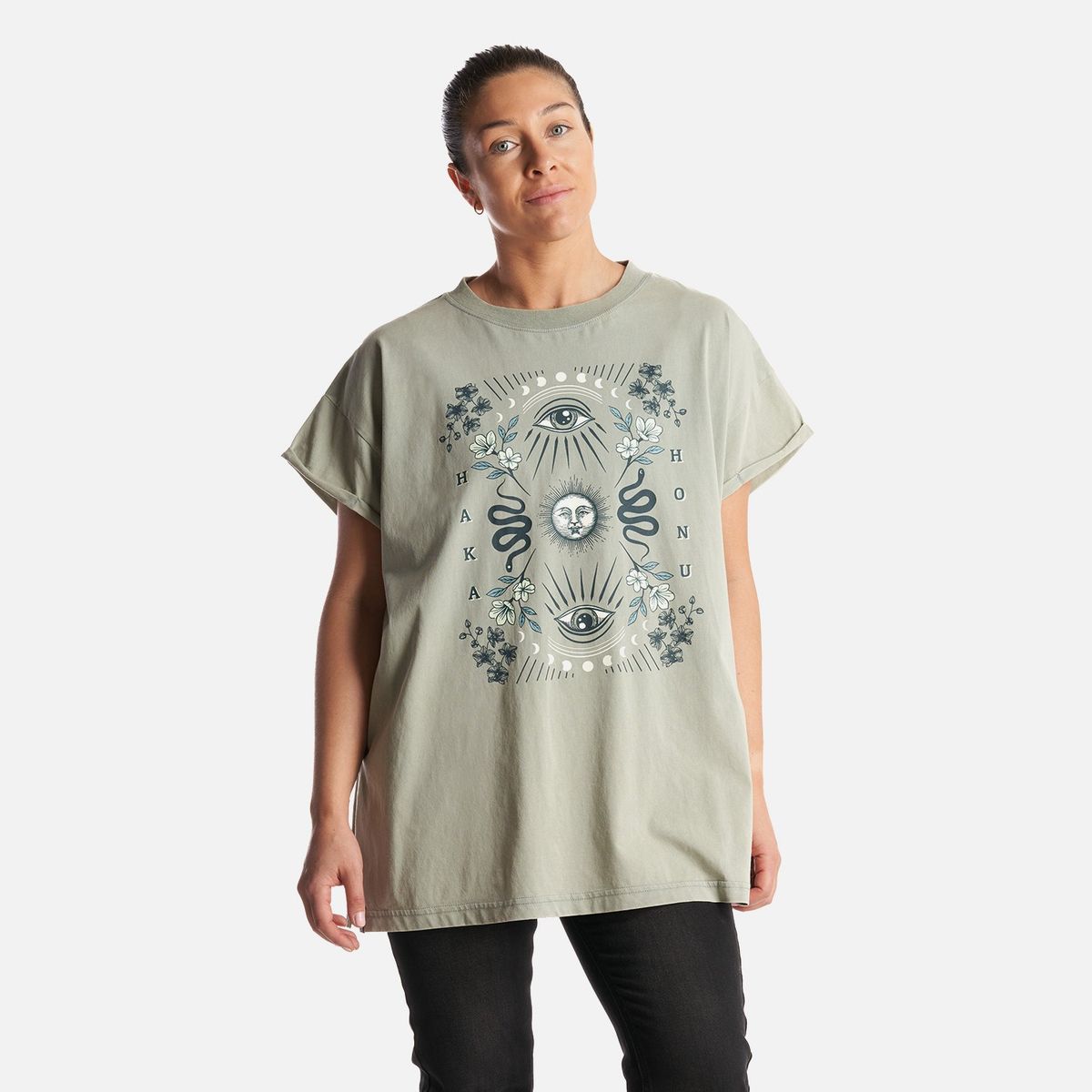 HAKA HONU - Polera Mujer Garza Gris Piedra Haka Honu