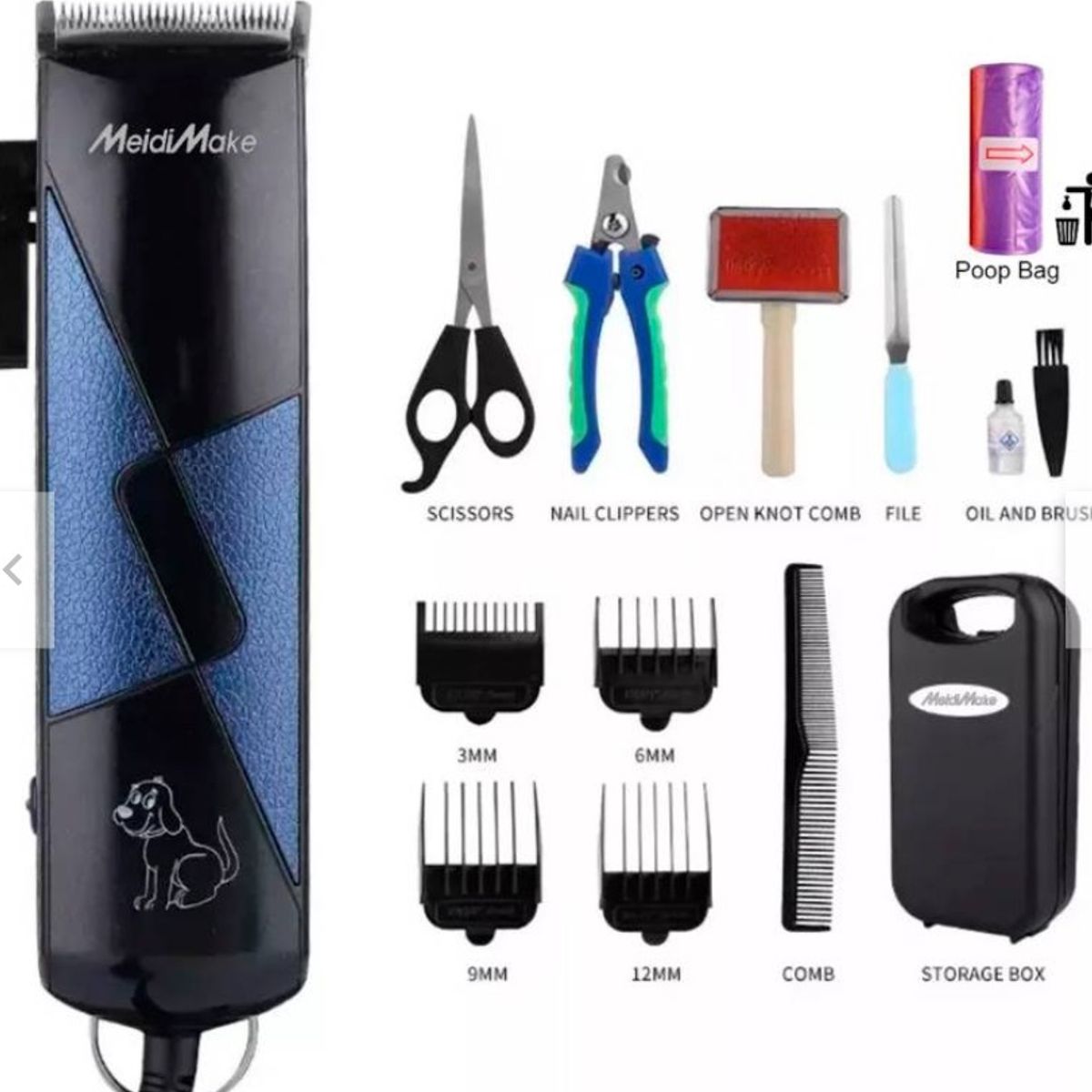 GENERICO - Set Máquina Corta Pelo Para Mascotas 11 Accesorios + Bolso