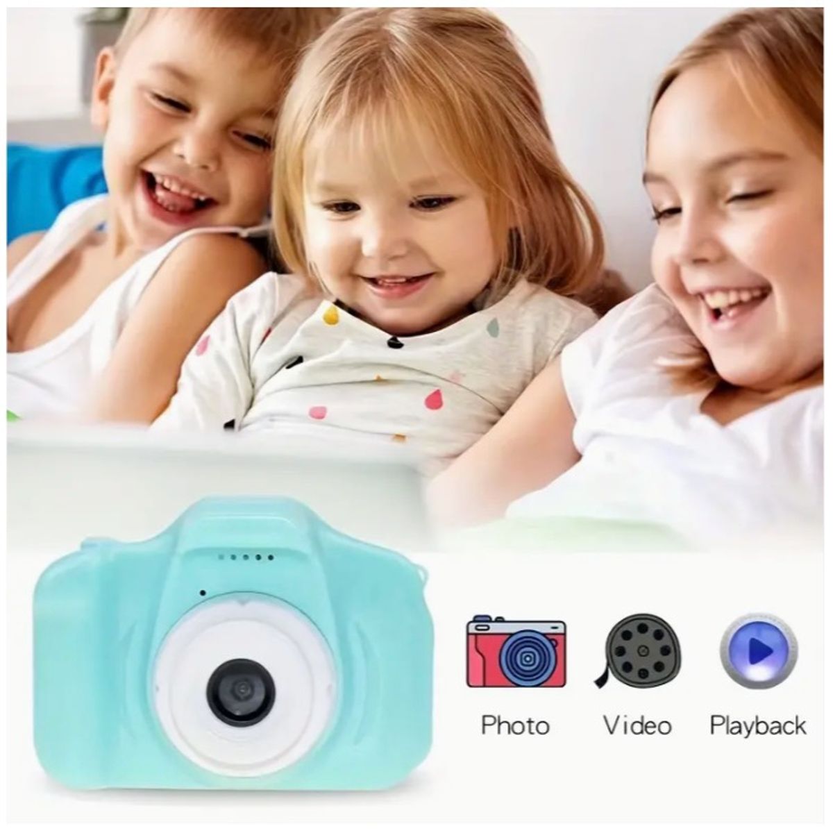 GENERICO - Mini cámara Digital portátil Para Niños CELESTE