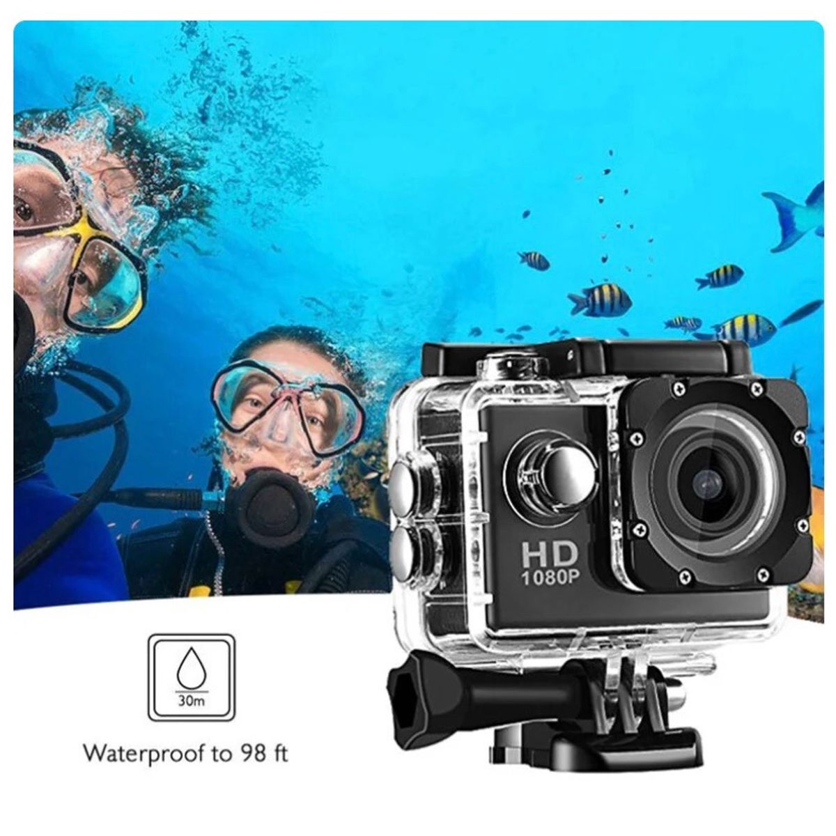 GENERICO - Camara Deportiva Sport 4k Hd 1080 Sumergible 30mt CAJA DURA