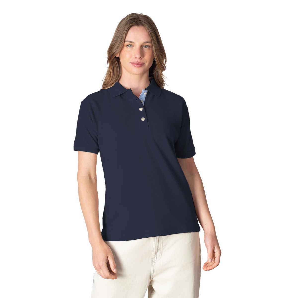 INDUSBORD - Polera Piqué Sail Colletion Premium Detalle en Botonera Mujer