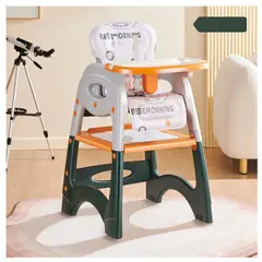 ELEPHANT - Silla de comer 3 en 1 multifunciones Baby naranjo