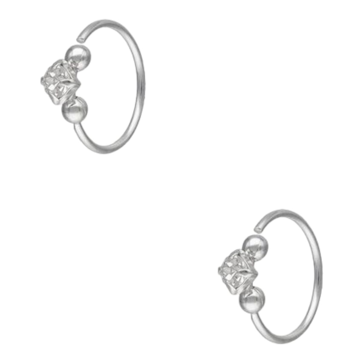 GENERICO - Argolla piercing circón 10mm de plata 925