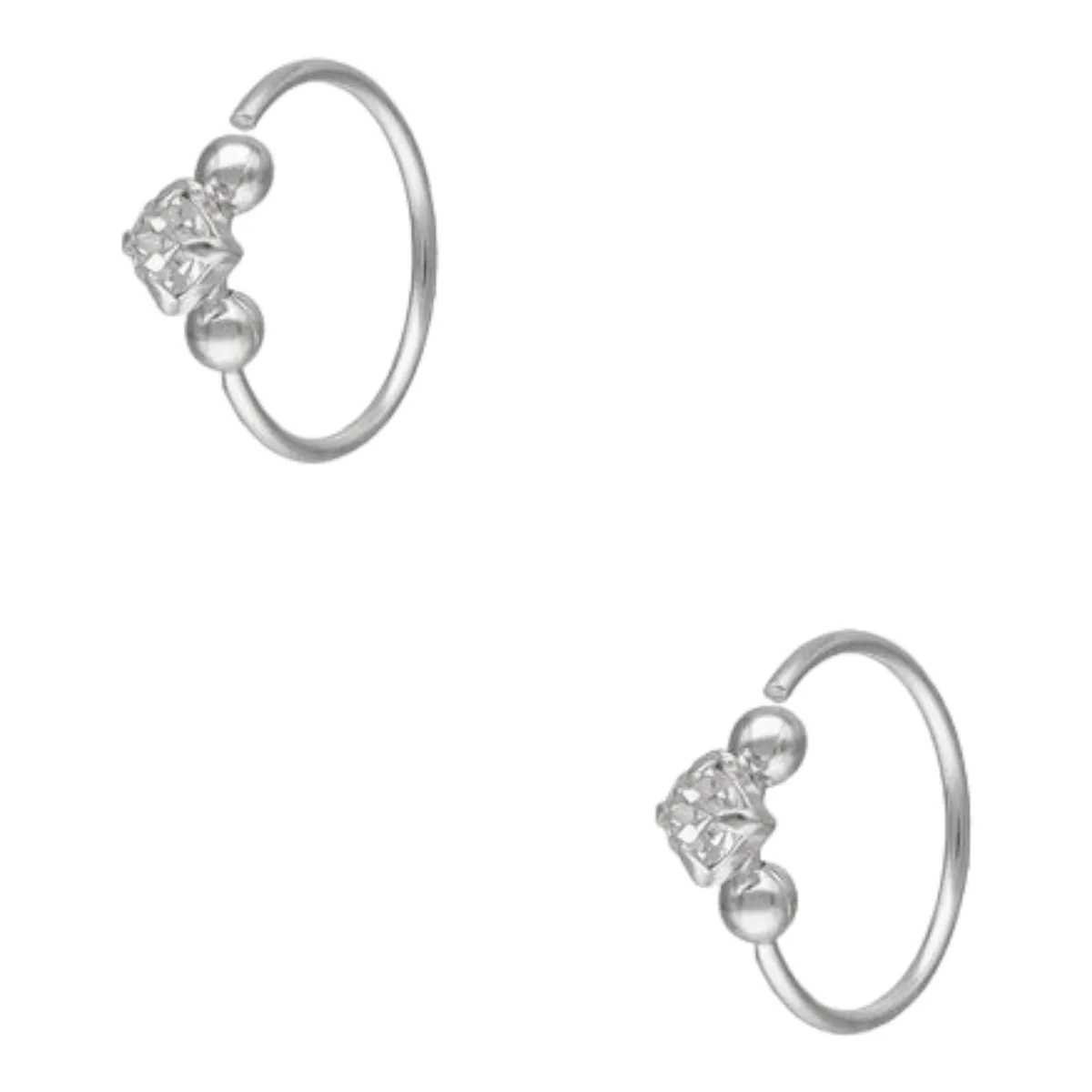 GENERICO - Argolla piercing circón 10mm de plata 925