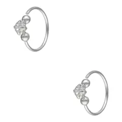 GENERICO - Argolla piercing circón 10mm de plata 925