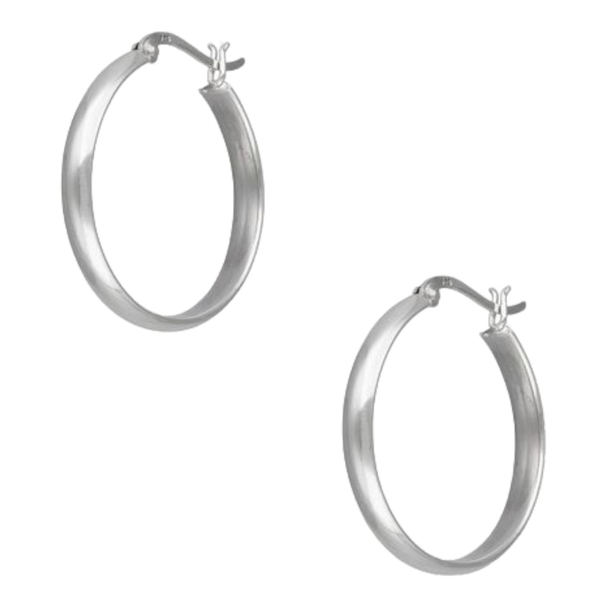 GENERICO - Argollas lisas gruesas de 30 mm de plata 925