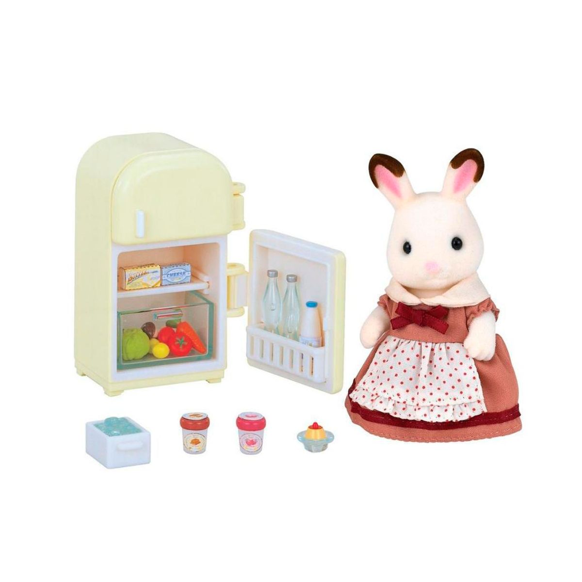 SYLVANIAN FAMILIES - Mamá Coneja Chocolate Sylvanian Families con Refrigerador