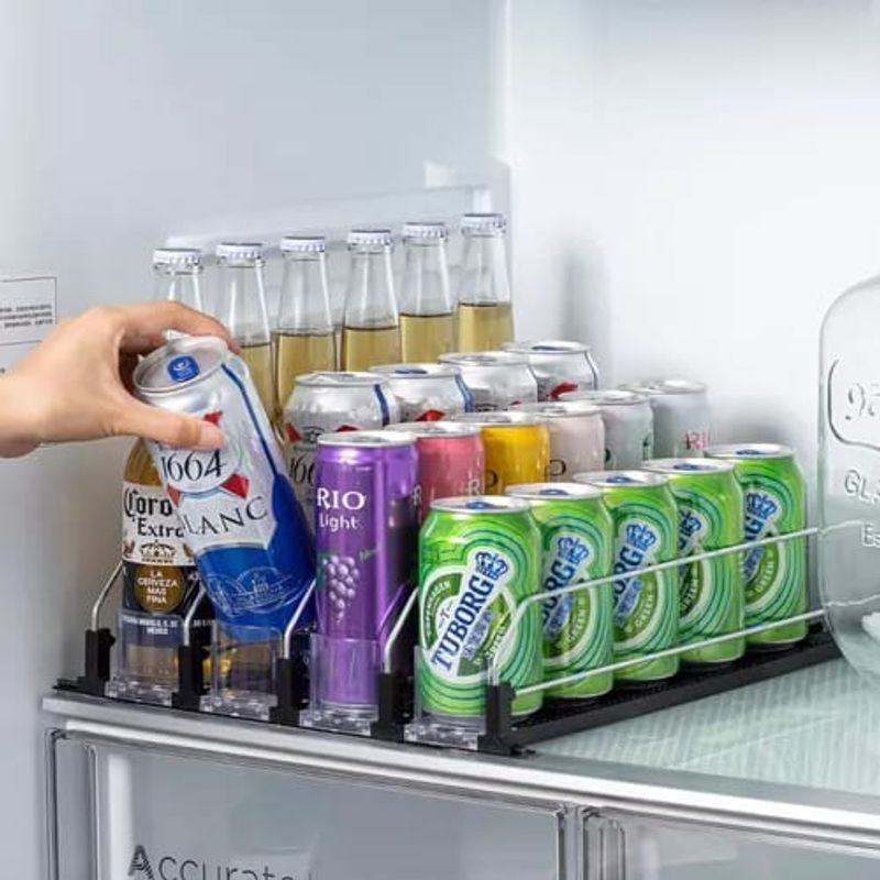 GENERICO - Contenedor Latas Bebida Dispensador Organizador Refrigerador