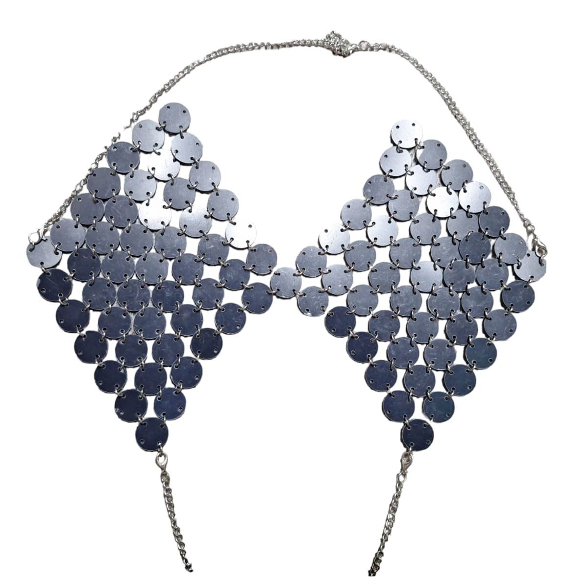 GARSIL - Crop Top Con Lentejuelas - Peto - Sosten De Fiesta Para Mujer