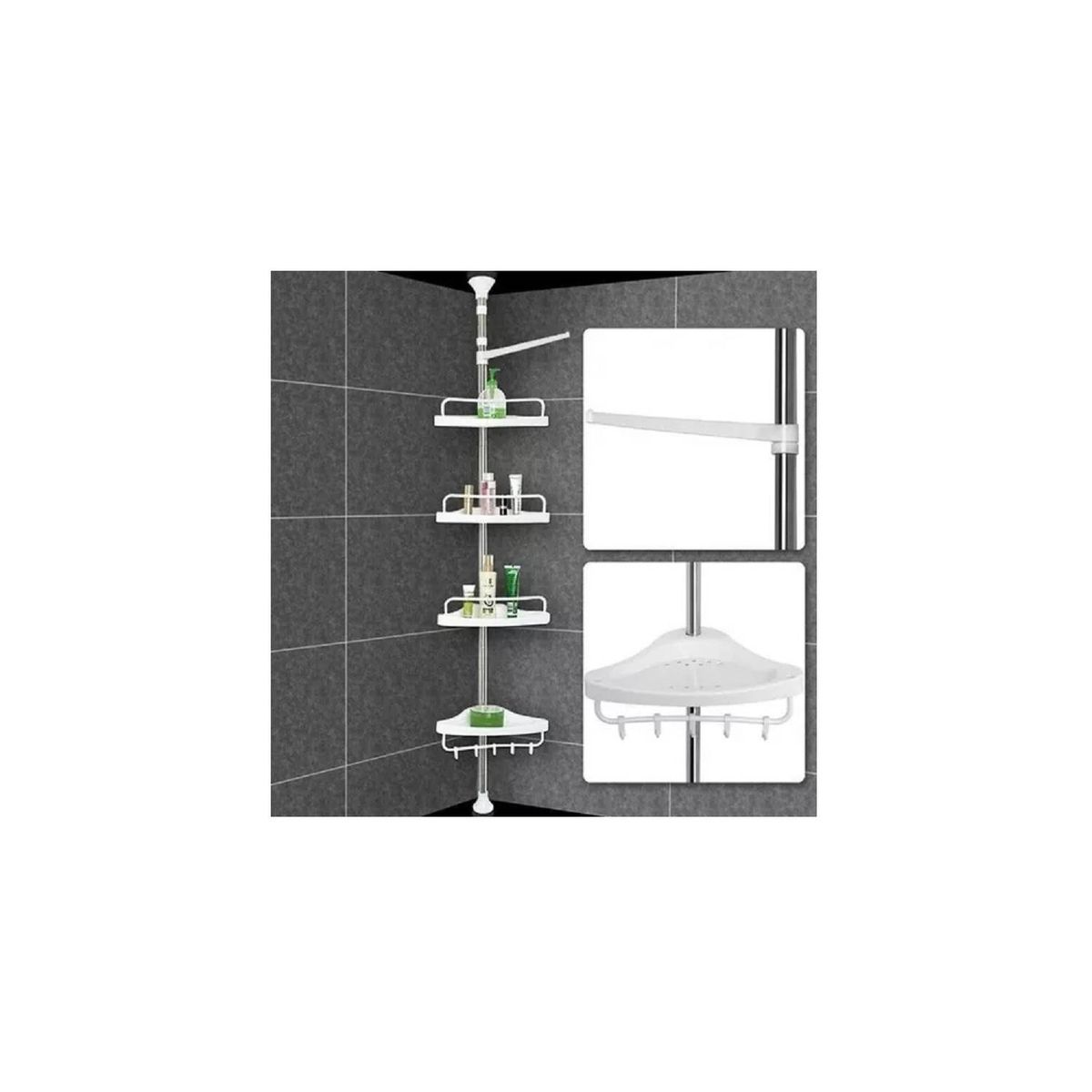 ANGELES DEL HOGAR - ESQUINERO ORGANIZADOR DE BAÑO 4 NIVELES