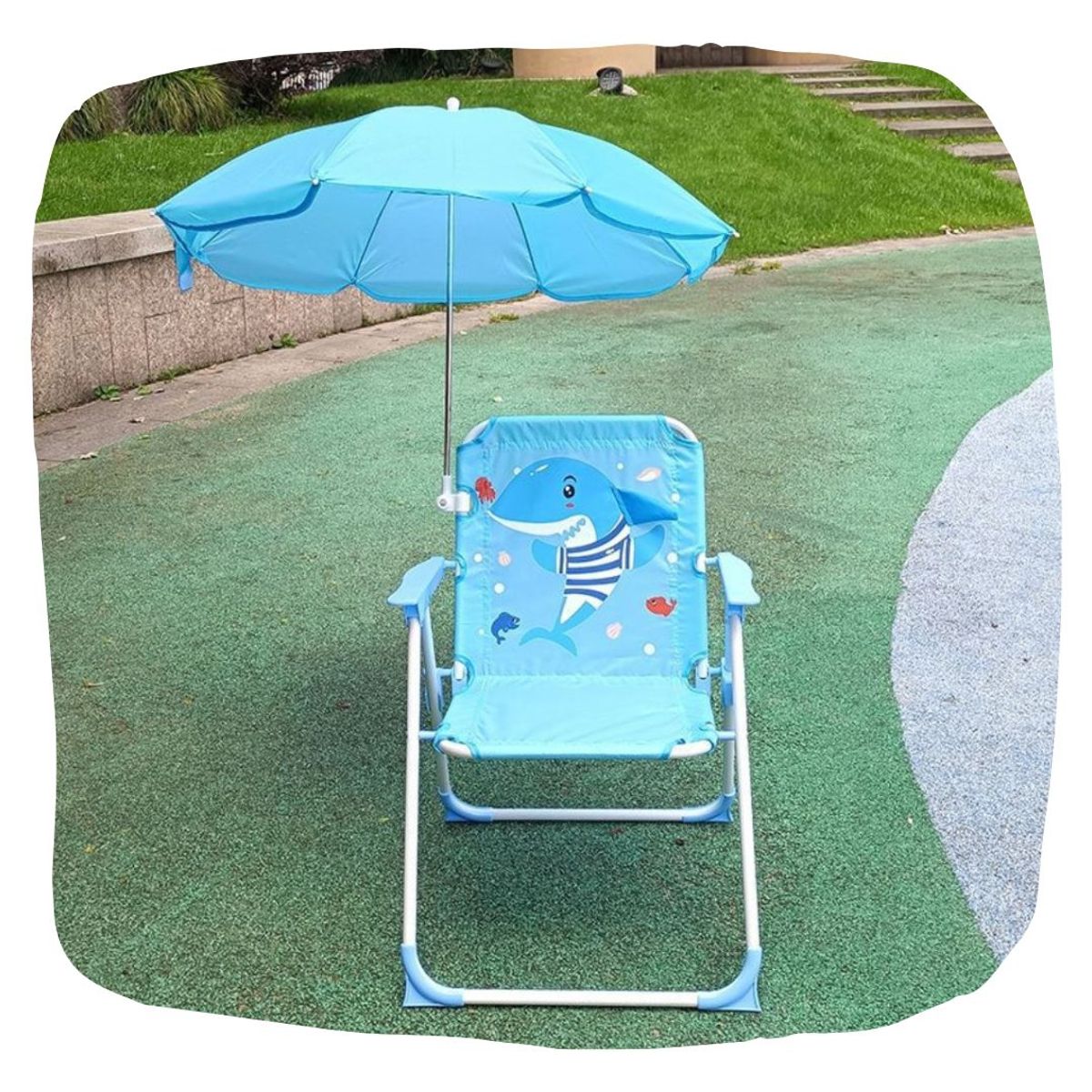 BABYLUNA - Silla Plegable para Niños Con Sombrilla para Camping Delfín