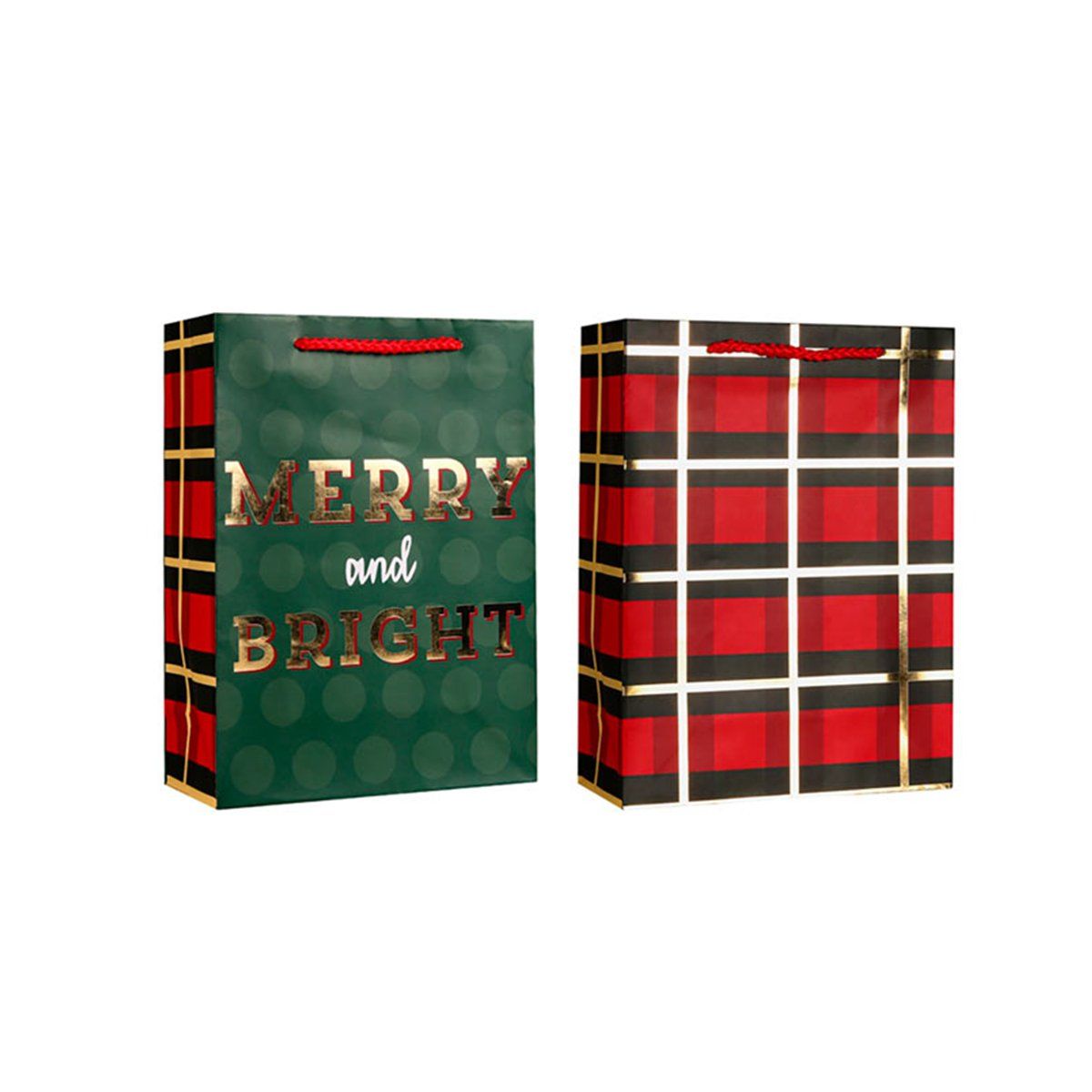GENERICO - Bolsa para Regalo Navidad Merry And Bright 18x24x8cm