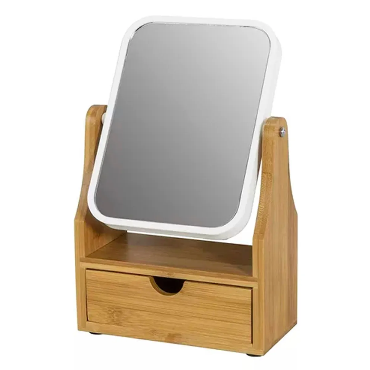 ESHOPANGIE - Espejo De Maquillaje Rotacion 360 Espejo De Mesa Con Cajon