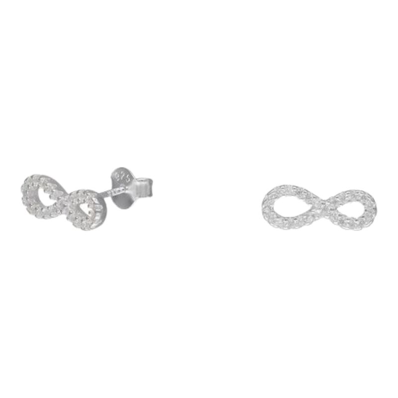 GENERICO - Aros infinitos con circones 12 mm de plata 925