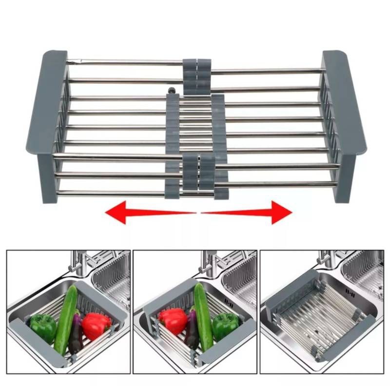 ANGELES DEL HOGAR - Escurridor Colador De Trates O Frutas Metal Expandible
