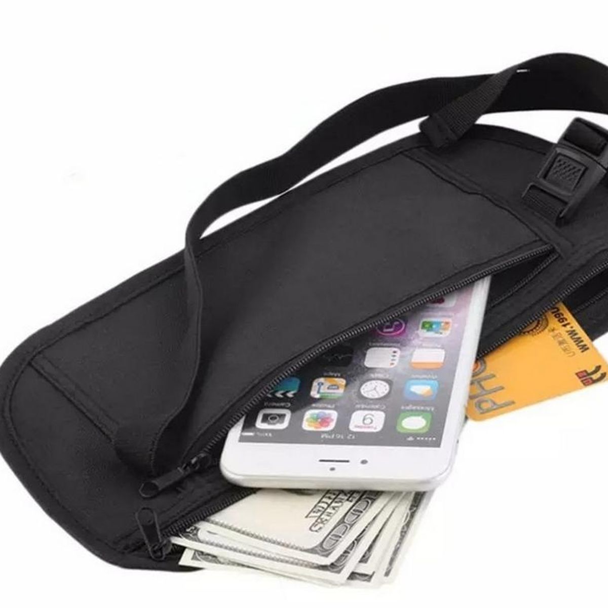 GAOR - Banano Invisible Seguridad Personal Discreta Anti-robos - Negro - GAOR