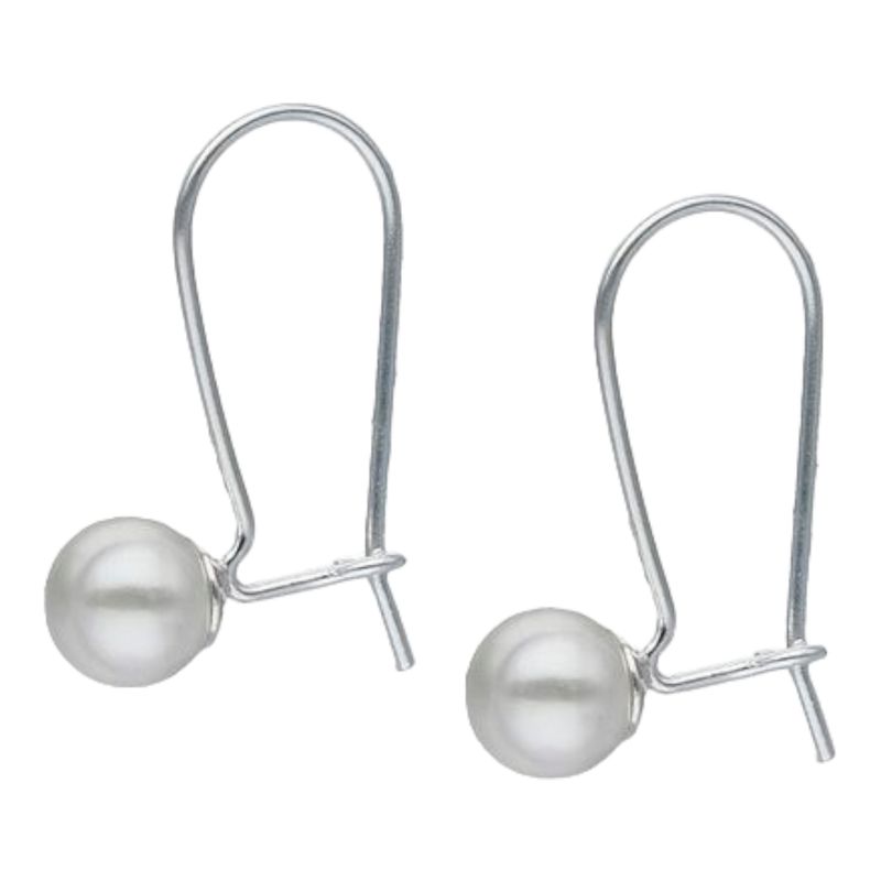GENERICO - Aro largo perla 6 mmde plata 925