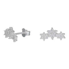 GENERICO - Aros 3 flores con circones de plata 925