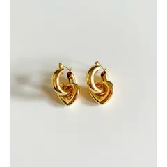EL BAZAR DE ELLA - Aros Love bañados en oro 14Kt