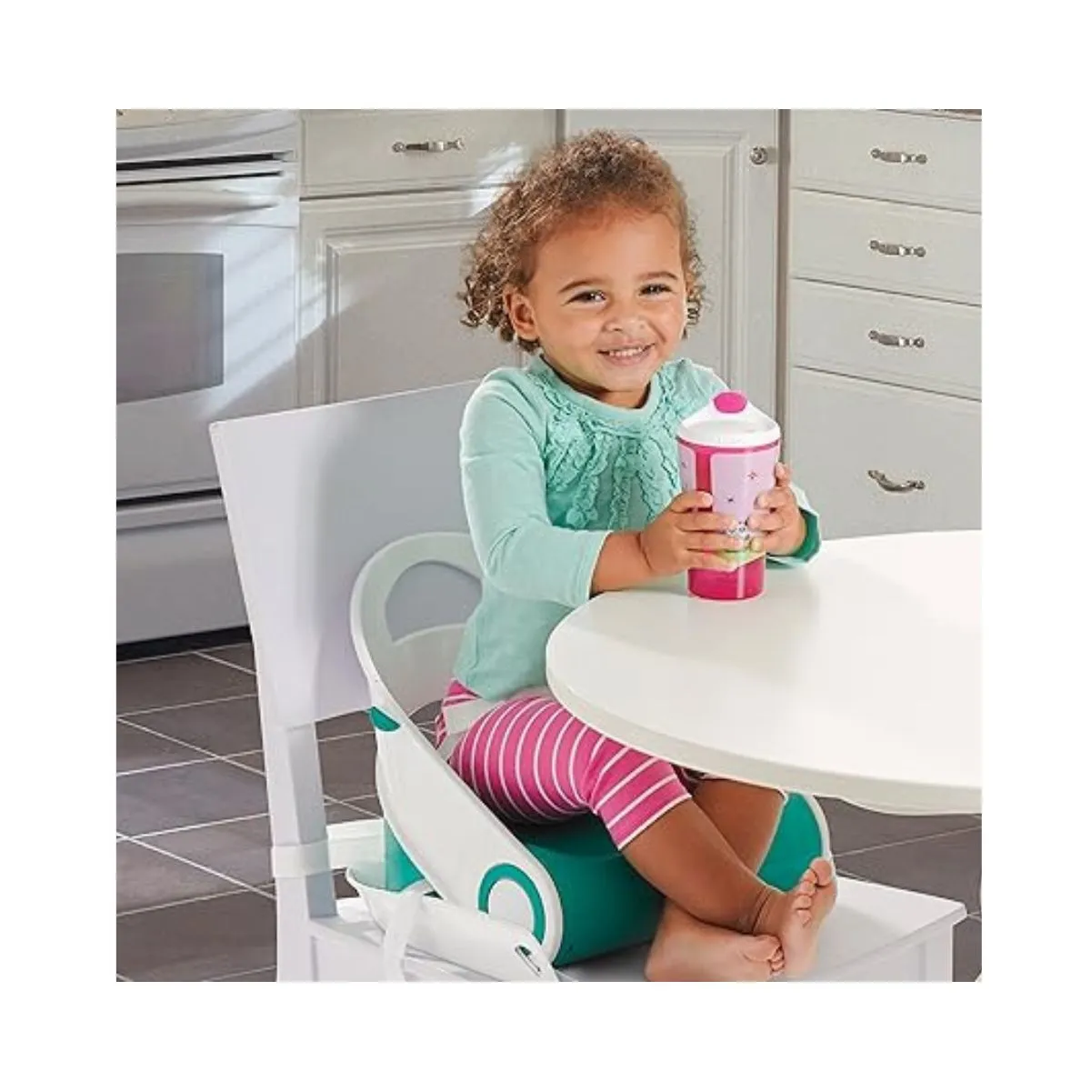 GENERICO - Asiento elevador plegable compacto para bebe con correas