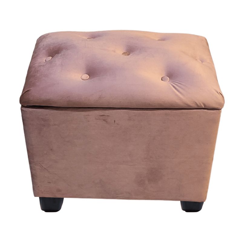 GENERICO - Banqueta Baul Palo Rosa Felpa 60x40x50x40 Rimar