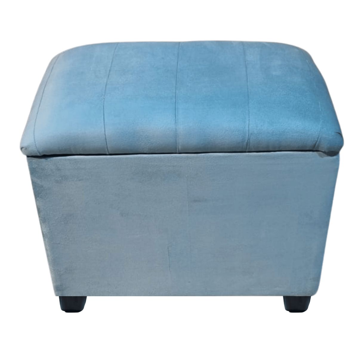 GENERICO - Banqueta Baul Tubular Turquesa Felpa 60x40x50x40 Rimar