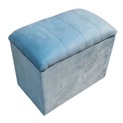 Imagen 2 del producto Banqueta Baul Tubular Turquesa Felpa 60x40x50x40 Rimar