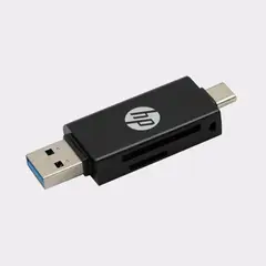 HP - DHC-CT112 LECTOR DE TARJETAS SD-MICRO SD CONEXION USB Y USB- - Negro