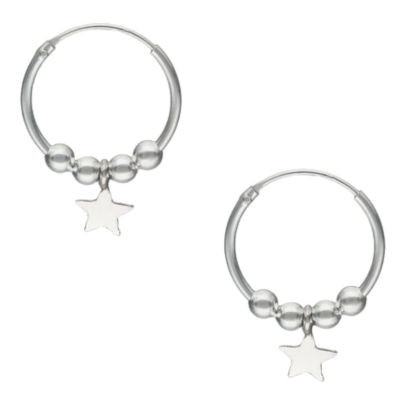 GENERICO - Argollas esferas estrella 16 mm de plata 925