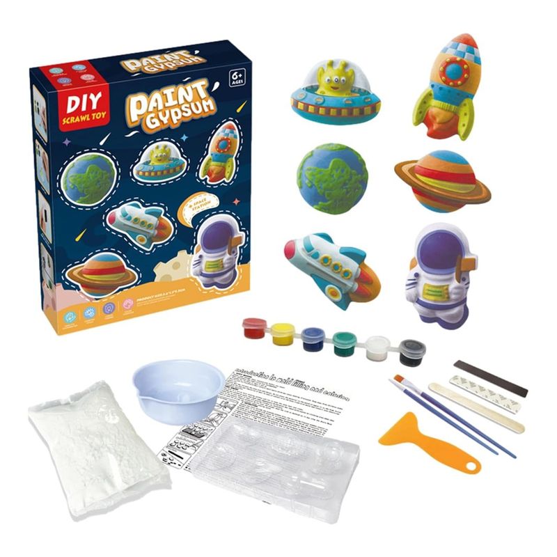 GENERICO - Juego de Pintura De Yeso Kit de Pintura Para Niños Planetas