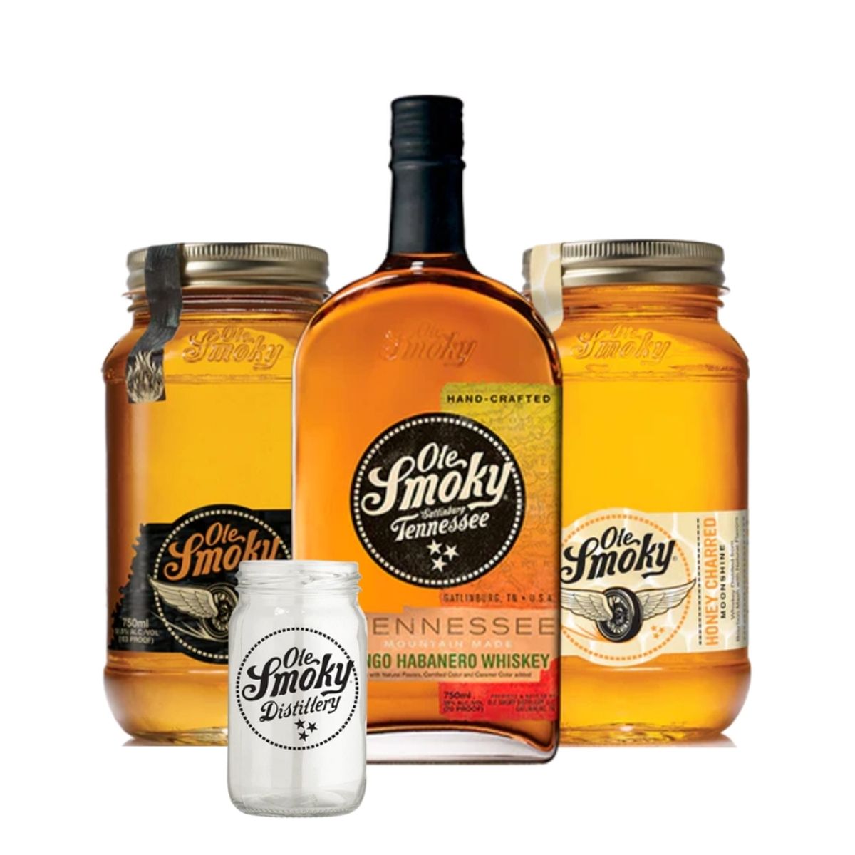 OLE SMOKY - Pack Whisky Ole Smoky Clásicos x3 con regalo