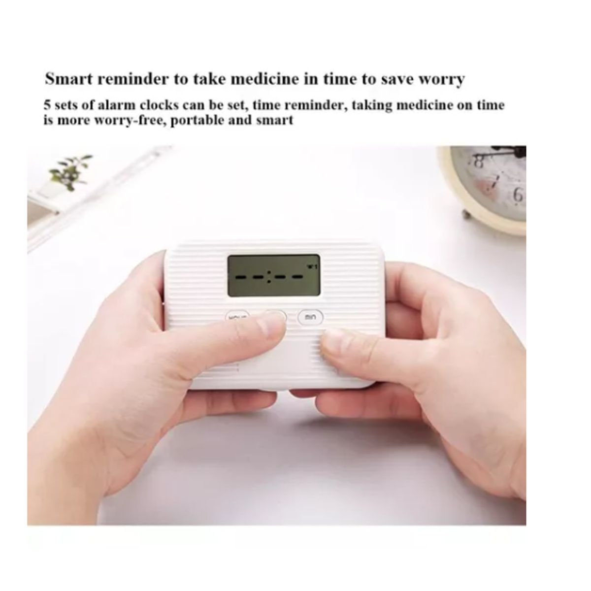 ESHOPANGIE - Pastillero 4 Compartimento Alarmas Recordatorio Temporizador