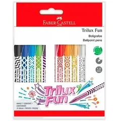 FABER-CASTELL - Lápiz Pasta Trilux Fun x10 Colores