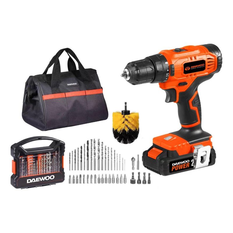 DAEWOO - Taladro Destornillador Inalámbrico Daewoo DACD318 20v  Bolso Acc