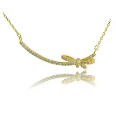 VANE COLLECTION - Cadena collar mujer fina baño de oro lazo dorada y circones
